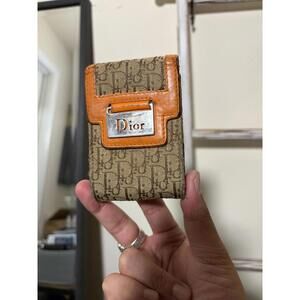 Vintage Christian Dior Sturdy Canvas Leather Cigarette Case